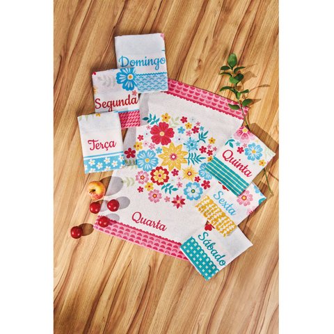 Pano de Copa Lepper Estampado Semaninha 40cm x 60cm 7 Peças