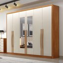 Ver imagem 4 de Guarda Roupa Casal Livorno 6 Portas 6 Gavetas com Espelho Cinamomo Fendi - Novo Horizonte