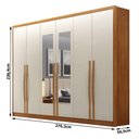 Ver imagem 2 de Guarda Roupa Casal Livorno 6 Portas 6 Gavetas com Espelho Cinamomo Fendi - Novo Horizonte