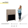 Cabeceira Cama Box Solteiro Luna 90cm Suede Bege - Desk Design - 3