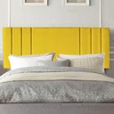 Ver imagem 1 de Painel Estofado Grécia Solteiro Madeira Maciça Suede Amarelo 100cm Gat Magazine