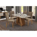 Ver imagem 5 de Mesa para Cozinha Ágata C/tampo Madeirado Vidro 130x80cm Nature/off White - Cimol