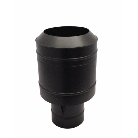 Chapéu Preto Tipo Canhão Sputinik para Chaminé de 100 mm de Diâmetro.