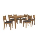 Ver imagem 2 de Conjunto para Sala de Jantar Mesa com 6 Cadeiras Melina Marrom/Canela/Chumbo