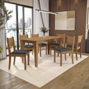 Ver imagem 1 de Conjunto para Sala de Jantar Mesa com 6 Cadeiras Melina Marrom/Canela/Chumbo