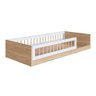 Cama Infantil Montessoriana Solteiro 84 X 195 Cm com Colchão Aveiro Oak Branco Completa - 2