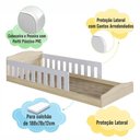 Ver imagem 2 de Cama Montessoriana Infantil Solteiro Proteção Lateral Carvalho Branco Encanto Completa Móveis