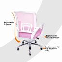 Ver imagem 6 de Kit 4 Cadeiras de Escritório Begonia Mesh Ergonômica Rosa + E-book