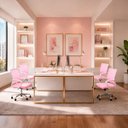 Ver imagem 1 de Kit 4 Cadeiras Begônia Ergonômica Tela Mesh Apoio Lombar até 120kg Rosa