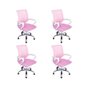 Ver imagem 2 de Kit 4 Cadeiras de Escritório Begonia Mesh Ergonômica Rosa + E-book