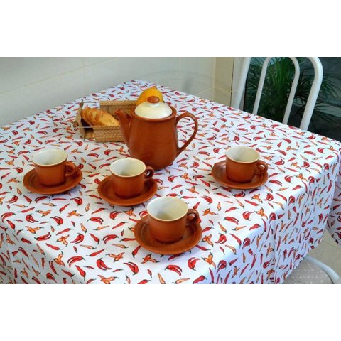 Toalha de Mesa Oxford - Pimentinhas Arte & Tear Redonda - 1,50 M