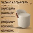 Ver imagem 5 de Puff Encosto Corino Linho Sala Orgânico Quarto Redondo Banco:bege