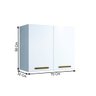 Armário Aéreo Cristal 2 Portas Arte Móveis Branco - 2