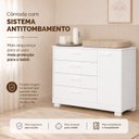 Ver imagem 6 de Cômoda Sapateira Zaki para Quarto de Bebê | 100% MDF 1 Porta e 4 Gavetas Branco Fosco/ Savana