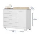 Ver imagem 3 de Cômoda para Quato de Bebê 1 Porta e 4 Gavetas Zaki Branco/Fosco