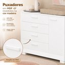 Ver imagem 5 de Cômoda Sapateira Zaki para Quarto de Bebê | 100% MDF 1 Porta e 4 Gavetas Branco Fosco/ Savana