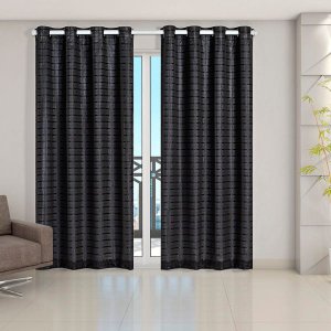 Cortina Blackout Prata com Voil xadrez 2,80 M x 2,30 M - Preto