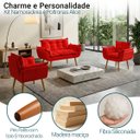 Ver imagem 3 de Kit Namoradeira Decorativa e 2 Poltronas Confortável para Sala Recepção Manicure Alice Suede
