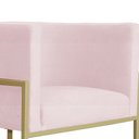 Ver imagem 6 de Kit 2 Poltrona Luana Suede Rosa Bebê Base Dourada Luxo - Fm