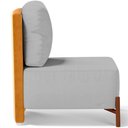 Ver imagem 3 de Poltrona Decorativa Sala Estar Living Pés Madeira Hungria L02 Couríssimo Whisky Linho Cinza - Lyam