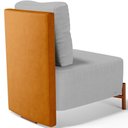 Ver imagem 5 de Poltrona Decorativa Sala Estar Living Pés Madeira Hungria L02 Couríssimo Whisky Linho Cinza - Lyam