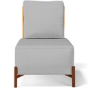 Ver imagem 6 de Poltrona Decorativa Sala Estar Living Pés Madeira Hungria L02 Couríssimo Whisky Linho Cinza - Lyam