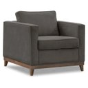 Ver imagem 1 de Poltrona Aspen Base Fixa Madeira Suede Cinza Sala de Estar Recepção