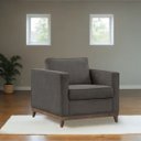 Ver imagem 2 de Poltrona Aspen Base Fixa Madeira Suede Cinza Sala de Estar Recepção