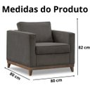Ver imagem 3 de Poltrona Aspen Base Fixa Madeira Suede Cinza Sala de Estar Recepção