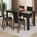Ver imagem 1 de Conjunto Sala de Jantar Mesa Tampo de Vidro 4 Cadeiras Preto/rustic Suzy Madesa
