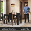 Ver imagem 5 de Conjunto Sala de Jantar Mesa Tampo de Vidro 4 Cadeiras Preto/rustic Suzy Madesa