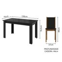 Ver imagem 4 de Conjunto Sala de Jantar Mesa Tampo de Vidro 4 Cadeiras Preto/rustic Suzy Madesa