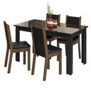 Ver imagem 3 de Conjunto Sala de Jantar Mesa Tampo de Vidro 4 Cadeiras Preto/rustic Suzy Madesa