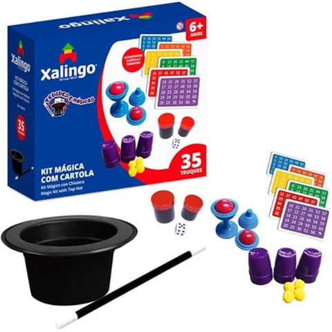 Kit Magica Infantil 35 Truques com Chapeu - Xalingo