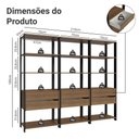 Ver imagem 4 de Estante Armário Multiuso para Livros 6 Gavetas 12 Prateleiras 210cm Madesa