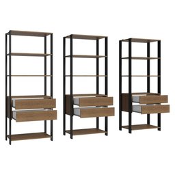 Estante Armário Multiuso para Livros 6 Gavetas 12 Prateleiras 210cm Rustic/preto Madesa - 8