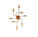 Ver imagem 1 de Lustre Plafon Aranha 8 Lâmpadas Charlô Preto Fosco Ou Cobre - Cobre