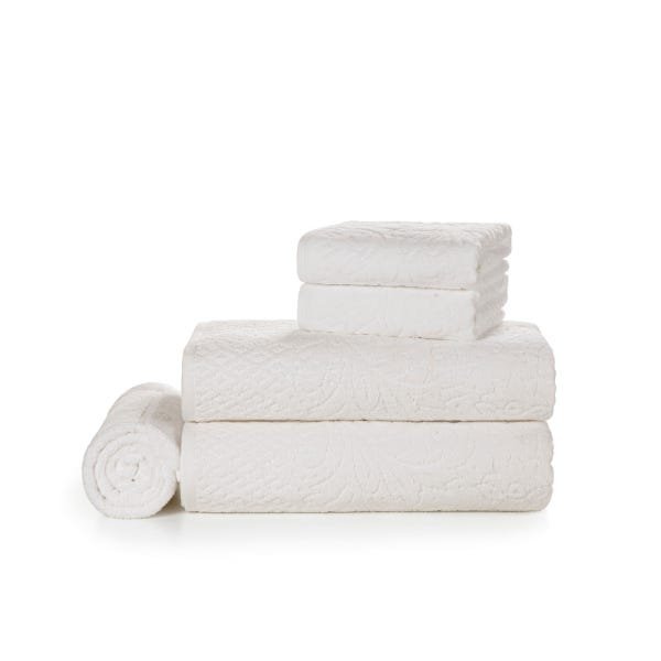Jogo de toalha de Banho 5 Peças Branco - Monique - Karsten