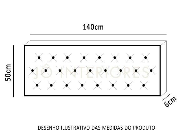 Cabeceira de Casal Estofada Em Capitonê Na Cor Marrom Escuro 140x50cm Botões Na Mesma Cor - 3