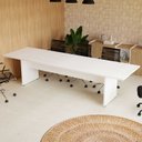 Ver imagem 1 de Mesa de Reunião 300x90cm Bipartida em MDF Corporate Branco