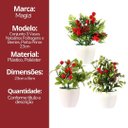 Ver mais imagens de Conjunto 3 Vasos Decorativos Natalinos Folhagens, Pinhas e Berries 23cm Vaso Branco com Pick Natalin