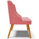 Ver imagem 6 de Poltrona Decorativa Pés Palito de Madeira Firenze Suede Rosê/Natural - Gran Belo
