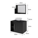 Ver imagem 5 de Conjunto Balcão C-cuba R30 e Espelheira Soft 600 Branco Chess C-snow Preto Ônix