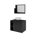 Ver imagem 2 de Conjunto Balcão C-cuba R30 e Espelheira Soft 600 Branco Chess C-snow Preto Ônix