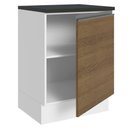 Ver imagem 5 de Balcão Armário de Cozinha 100% MDF 60 cm 1 Porta Branco/Rustic Acordes Madesa