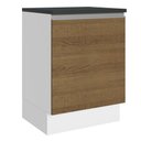 Ver imagem 1 de Balcão Armário de Cozinha 100% MDF 60 cm 1 Porta Branco/Rustic Acordes Madesa