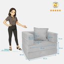 Ver imagem 2 de Poltrona Cama Modular Mold Boucle Reclinável Bege com Almofada Loja Sheep