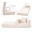 Ver imagem 4 de Poltrona Cama Modular Mold Boucle Reclinável Bege com Almofada Loja Sheep