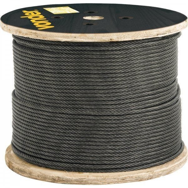 Cabo de aço polido alma de fibra 953 mm - 3/8" 6 x 25F Vonder - 1