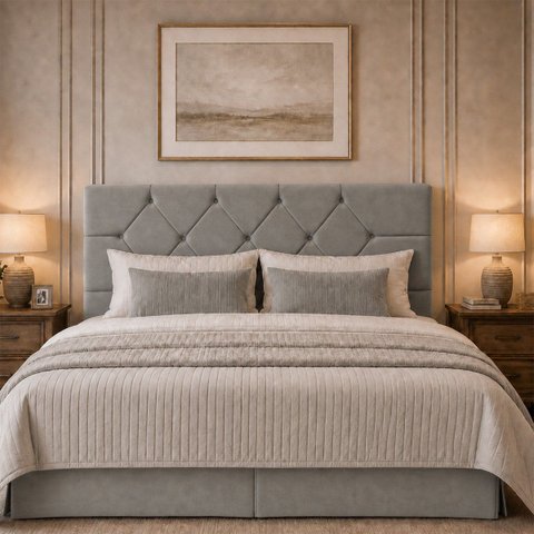 Cabeceira para Cama Casal King Estofada 1,93m Zoe Vilajo – Suede Cinza